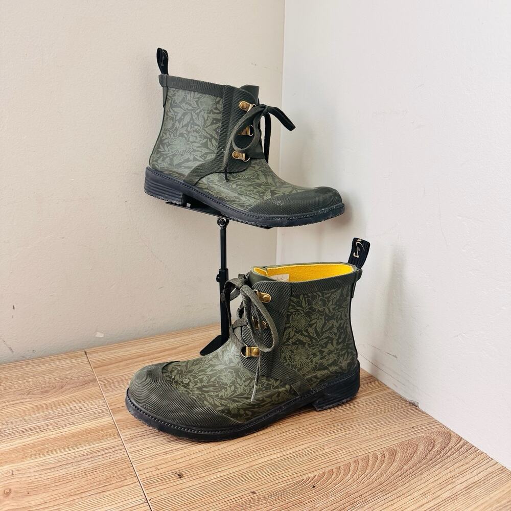 Joules Women's Ashby boots Green Floral Pattern Size 6